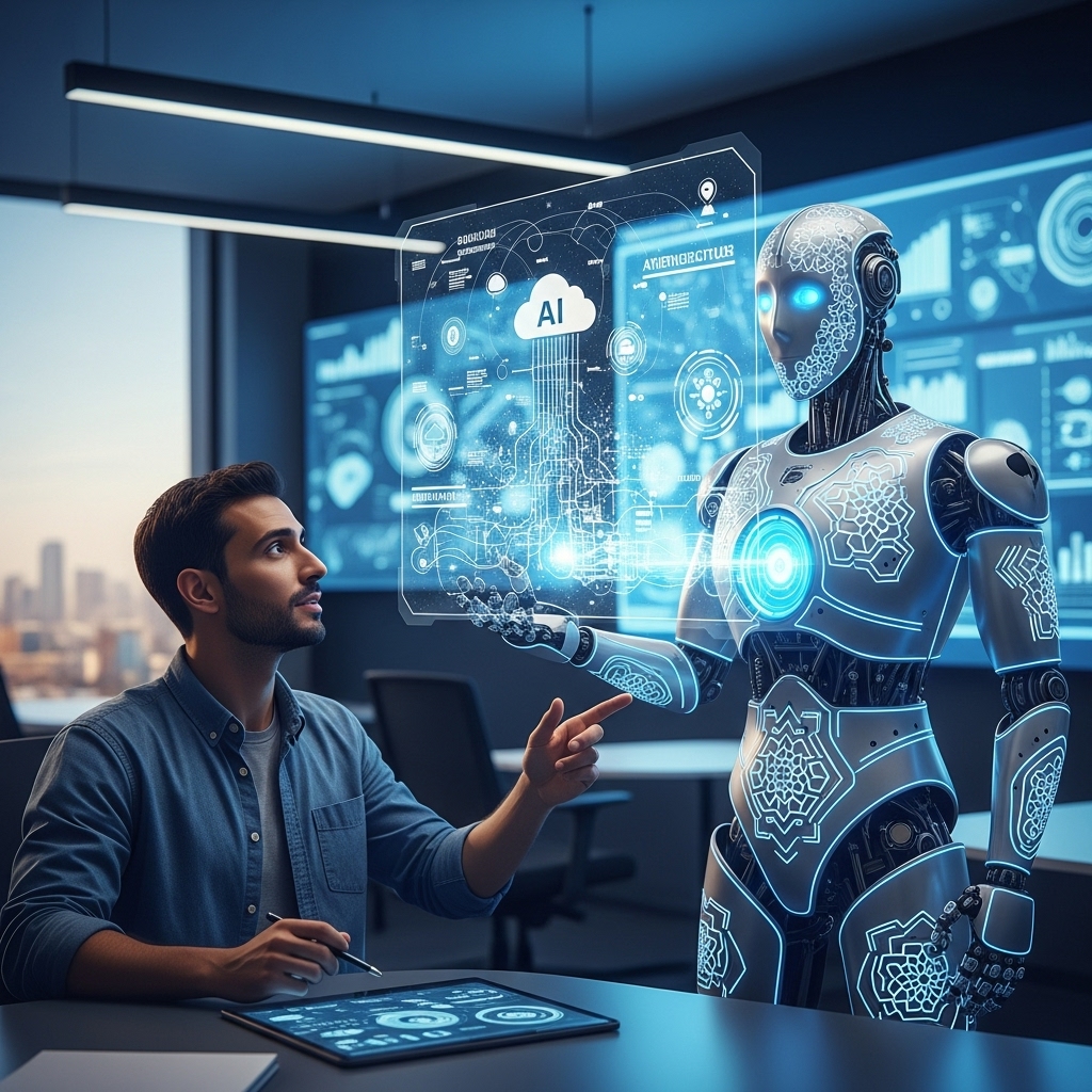 Illustration of an efficient AI business agent